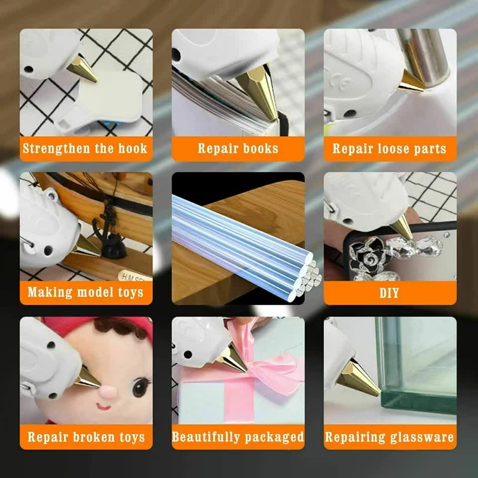 Building Materials: 2 X HOT MELT GLUE GUN TRIGGER ADHESIVE WITH STICKS REPAIR KIT FOR USE