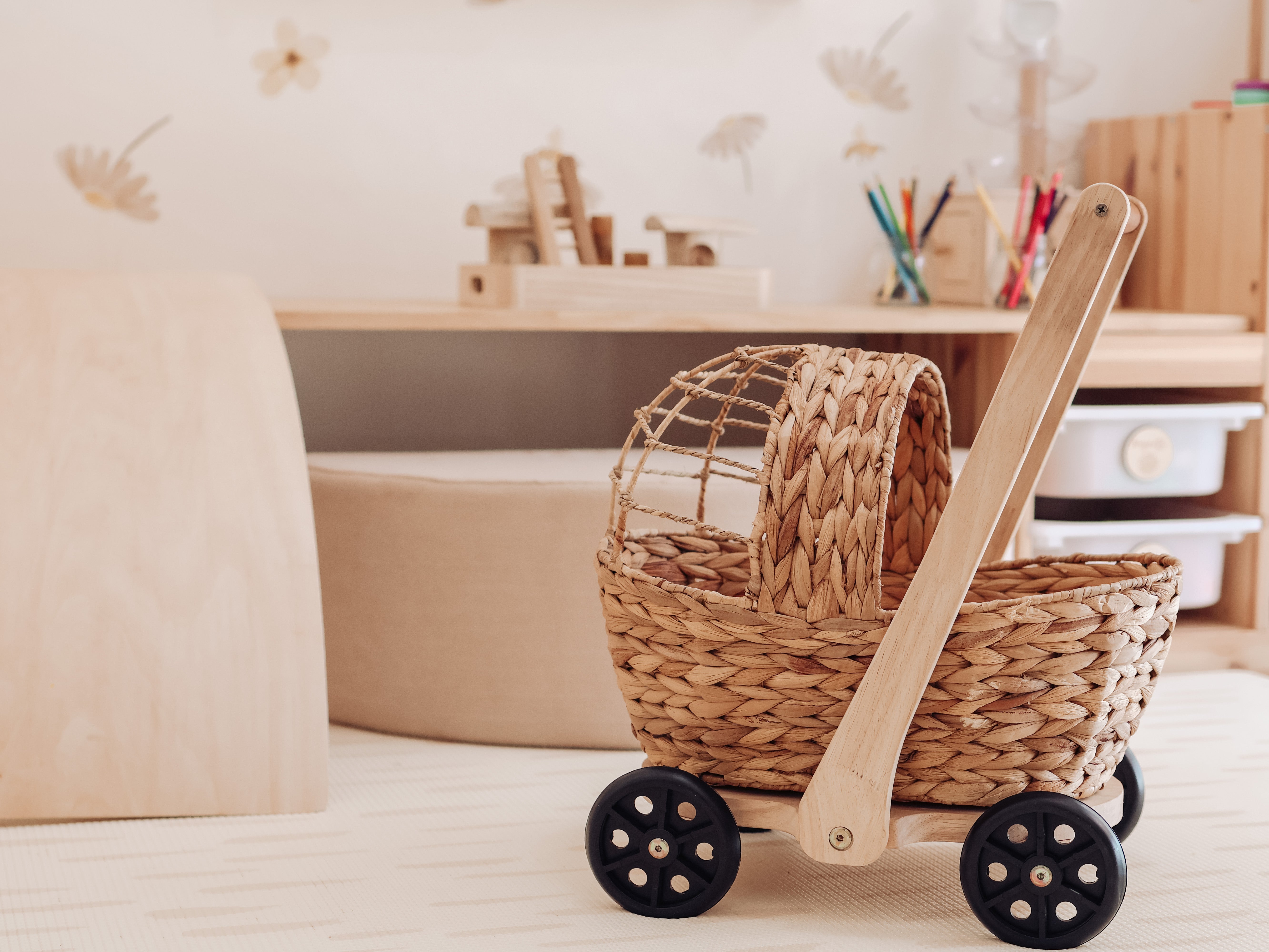 Pretend Play: Water Hyacinth Doll Pram walker and play set