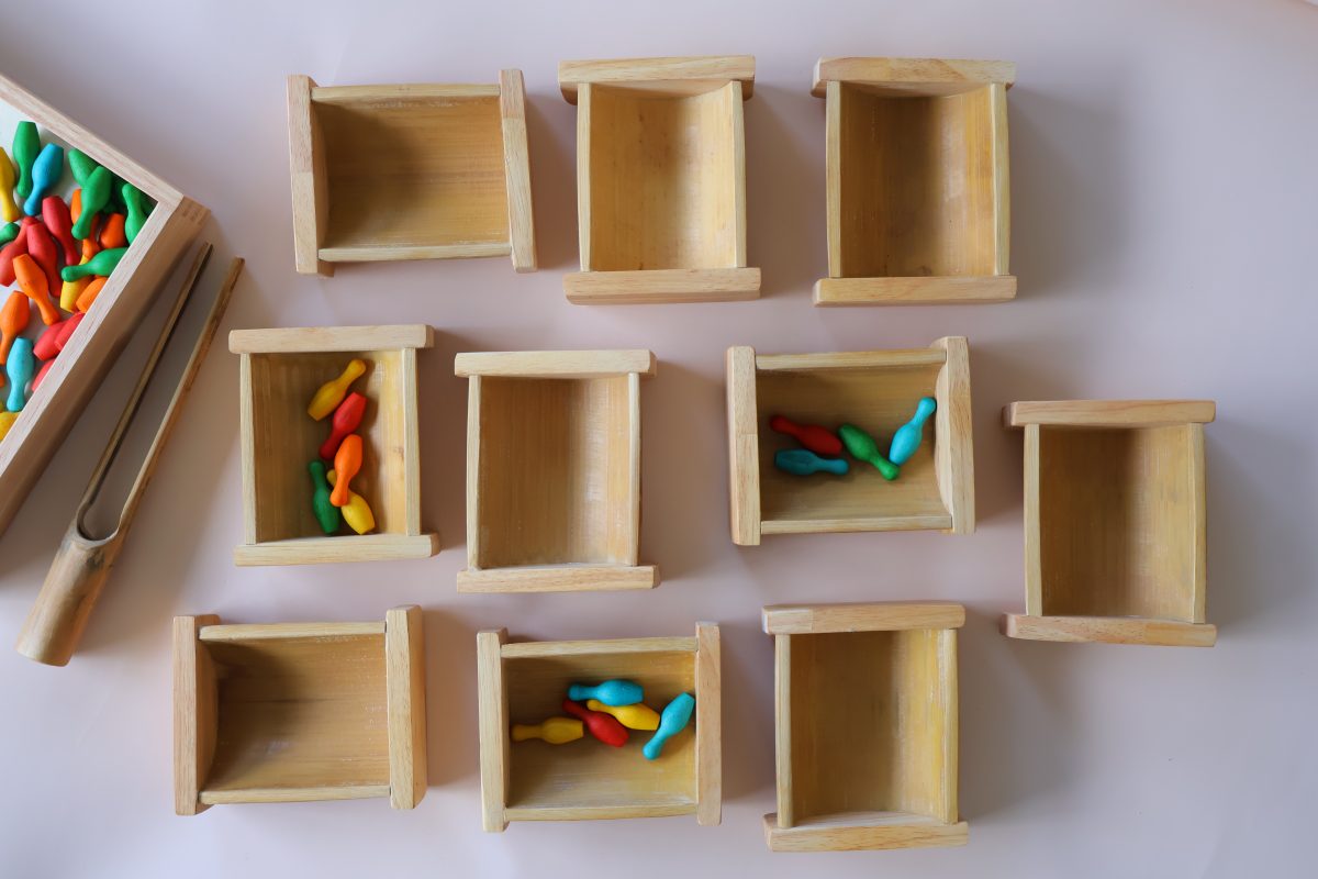 Activity Toys: Natural Bamboo Sorting Containers