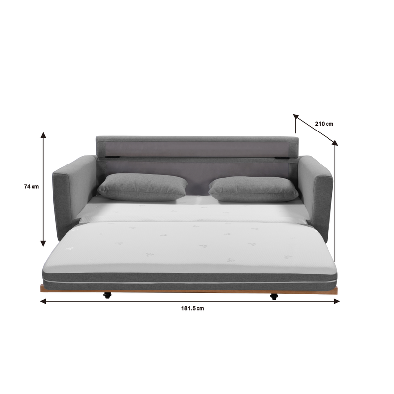 Sofas & Sofa Beds: SHASA 2 Seater Pull-out Sofa bed Grey celadon