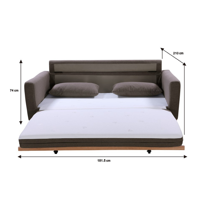 Sofas & Sofa Beds: SHASA 2 Seater Pull-out Sofa bed Grey taupe