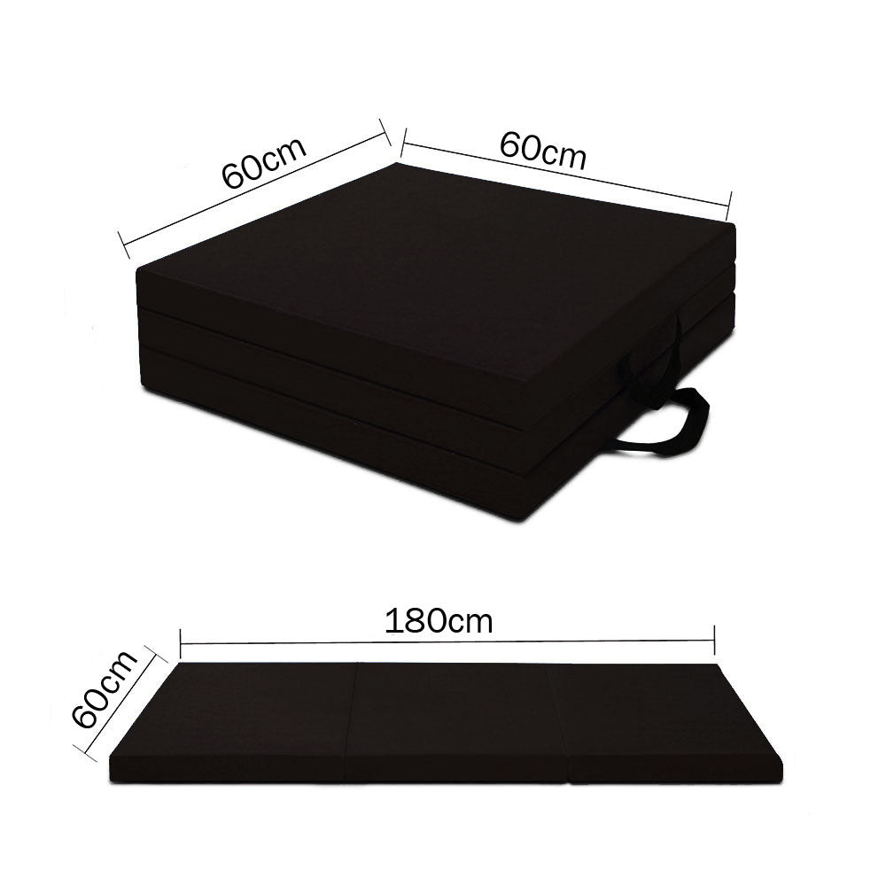 Gymnastics: Folding Exercise Floor Mat Dance Yoga Gymnastics Training Home Judo Pilates Gym - Black