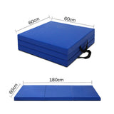 Gymnastics: Folding Exercise Floor Mat Dance Yoga Gymnastics Training Home Judo Pilates Gym - Blue