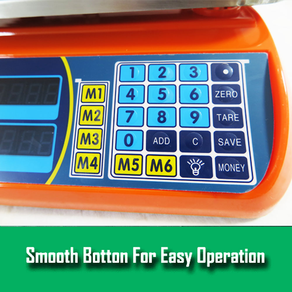 Kitchen Scales: Kitchen Scale Digital Commercial Postal Shop Electronic Weight Scales Food 40KG - orange