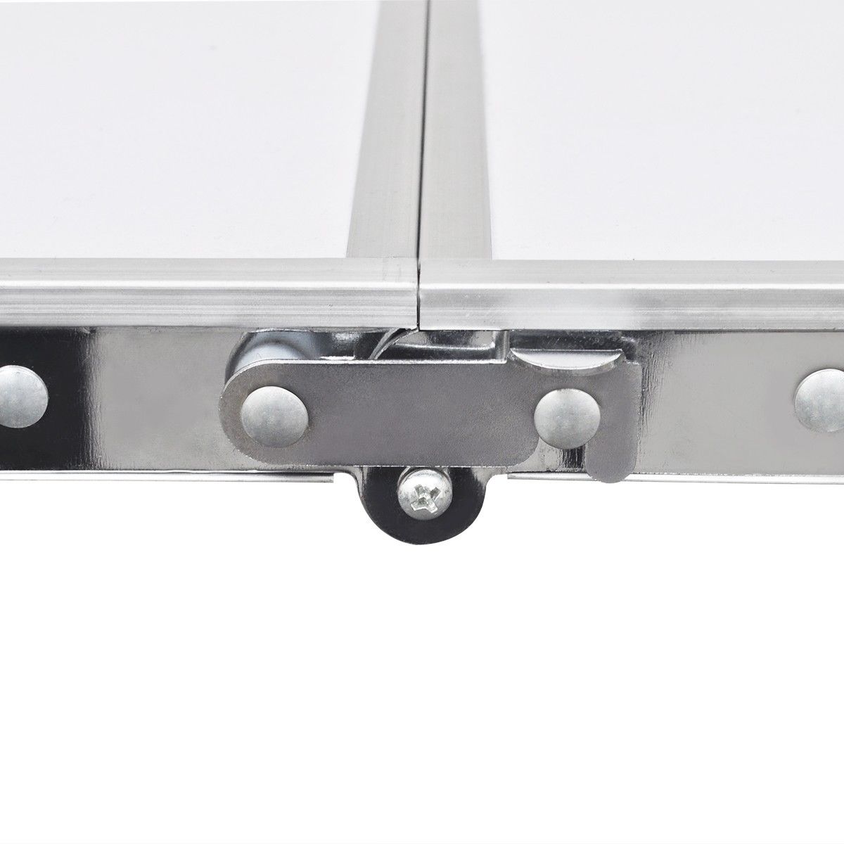 Camp Furniture: Aluminium Folding Portable Garden Camping Picnic BBQ Table Height Adjustable 120 x 60 cm - white