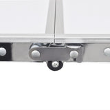 Camp Furniture: Aluminium Folding Portable Garden Camping Picnic BBQ Table Height Adjustable 120 x 60 cm - white