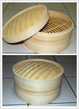 11 Inch Brand New Bamboo Steamer Set - 2 Steamer Baskets With 1 Lid
