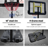 Basketball & Basketball Accessories: Basketball Hoop Stand System Portable Adjustable Height Ring Backboard Net Rim