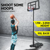 Basketball & Basketball Accessories: Basketball Hoop Stand System Portable Adjustable Height Ring Backboard Net Rim