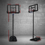 Basketball & Basketball Accessories: Basketball Hoop Stand System Portable Adjustable Height Ring Backboard Net Rim