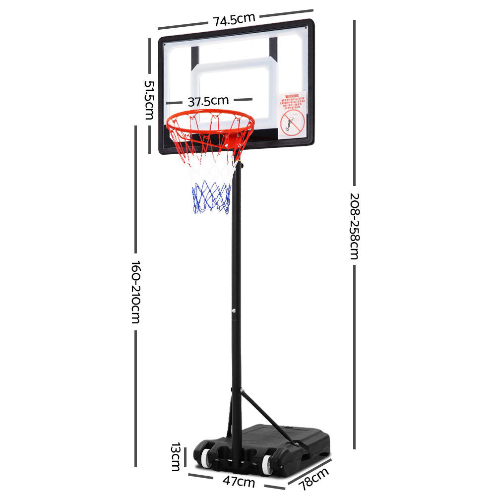 Basketball & Basketball Accessories: Adjustable Portable Height Kids Basketball Stand System Net Rim Ring Hoop Set