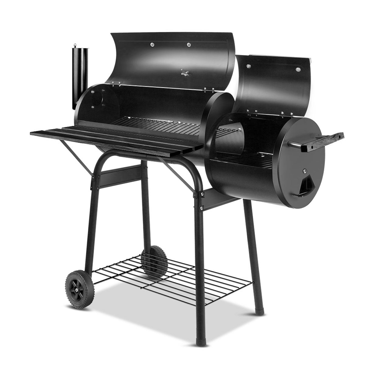 BBQ Tools: 2 in1 BBQ Smoker Charcoal Grill Roaster Portable Offset Outdoor Camping Barbecue