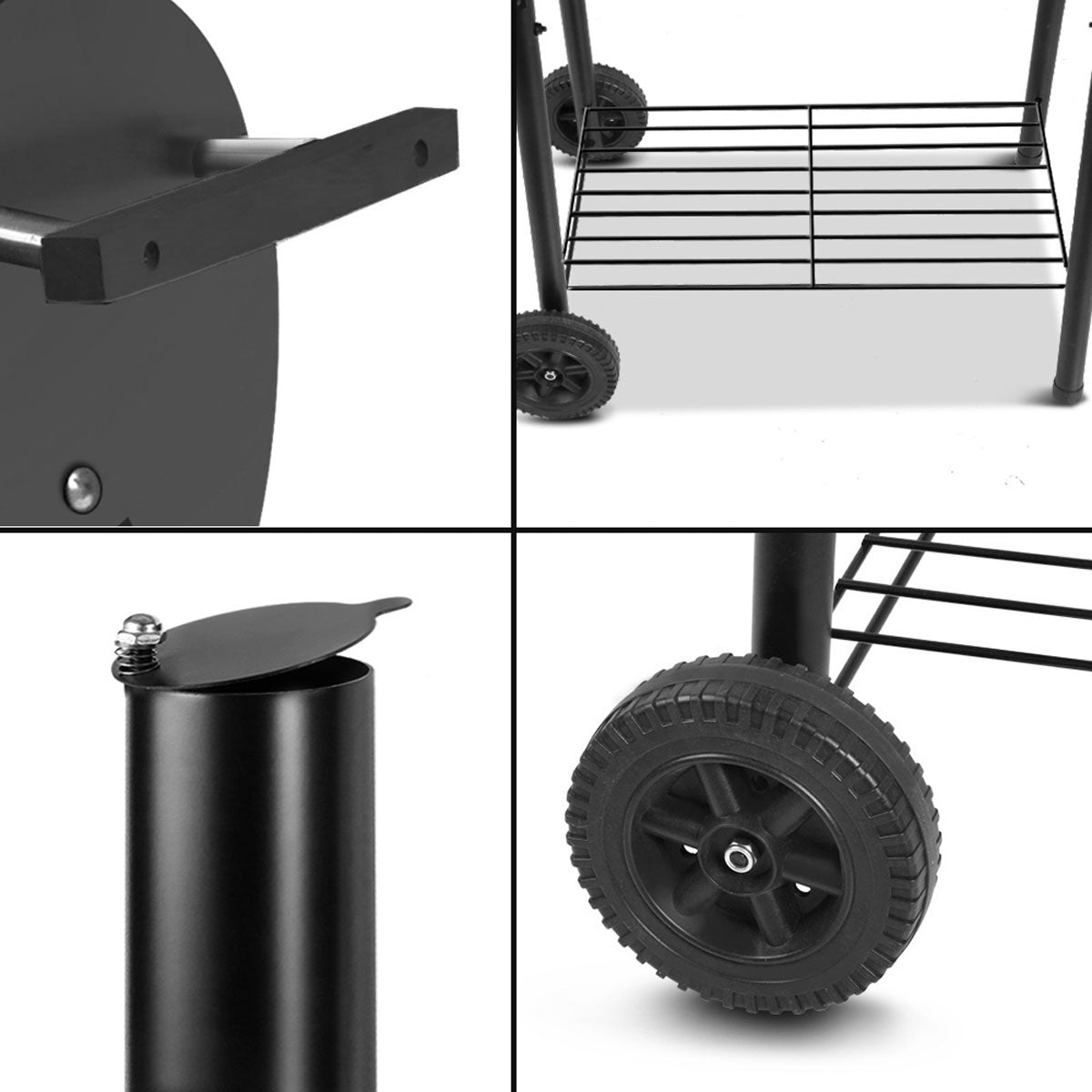 BBQ Tools: 2 in1 BBQ Smoker Charcoal Grill Roaster Portable Offset Outdoor Camping Barbecue