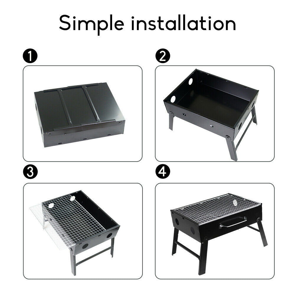 BBQ Tools: Outdoor Camping Portable & Foldable Charcoal BBQ Grill Hibachi Picnic Barbecue
