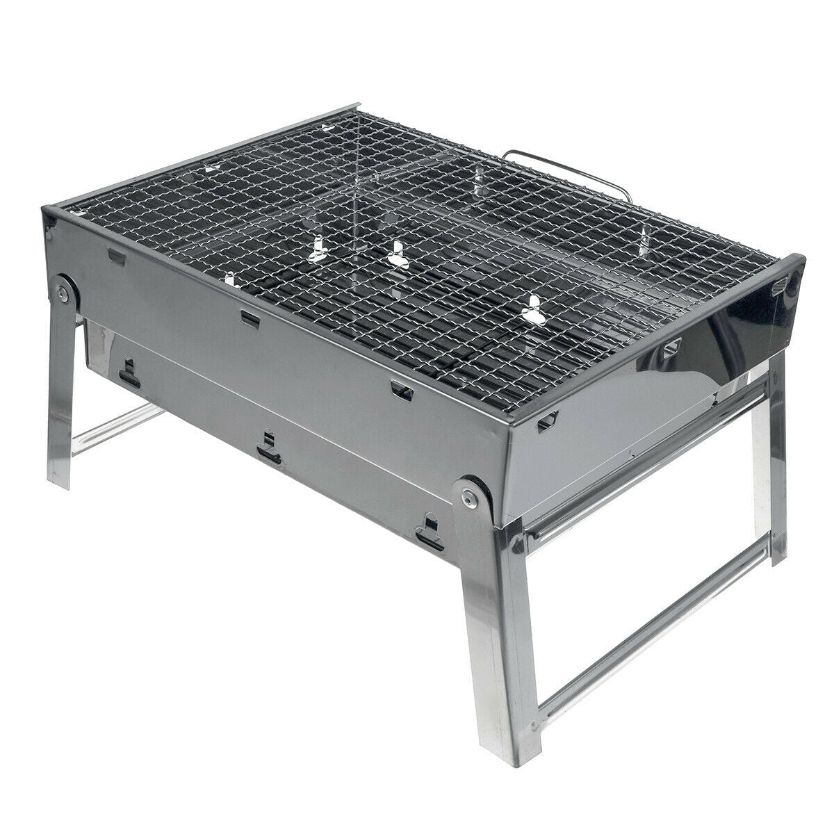 BBQ Tools: Portable Stainless Steel BBQ Charcoal Wood Outdoor Barbecue Grill Camping Picnic