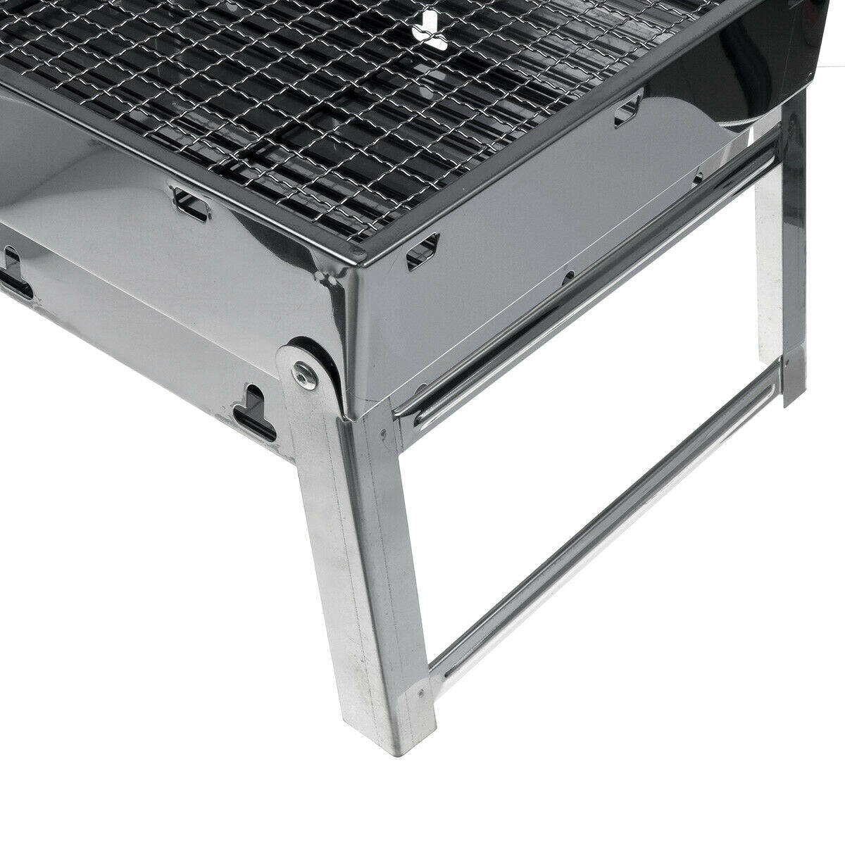 BBQ Tools: Portable Stainless Steel BBQ Charcoal Wood Outdoor Barbecue Grill Camping Picnic
