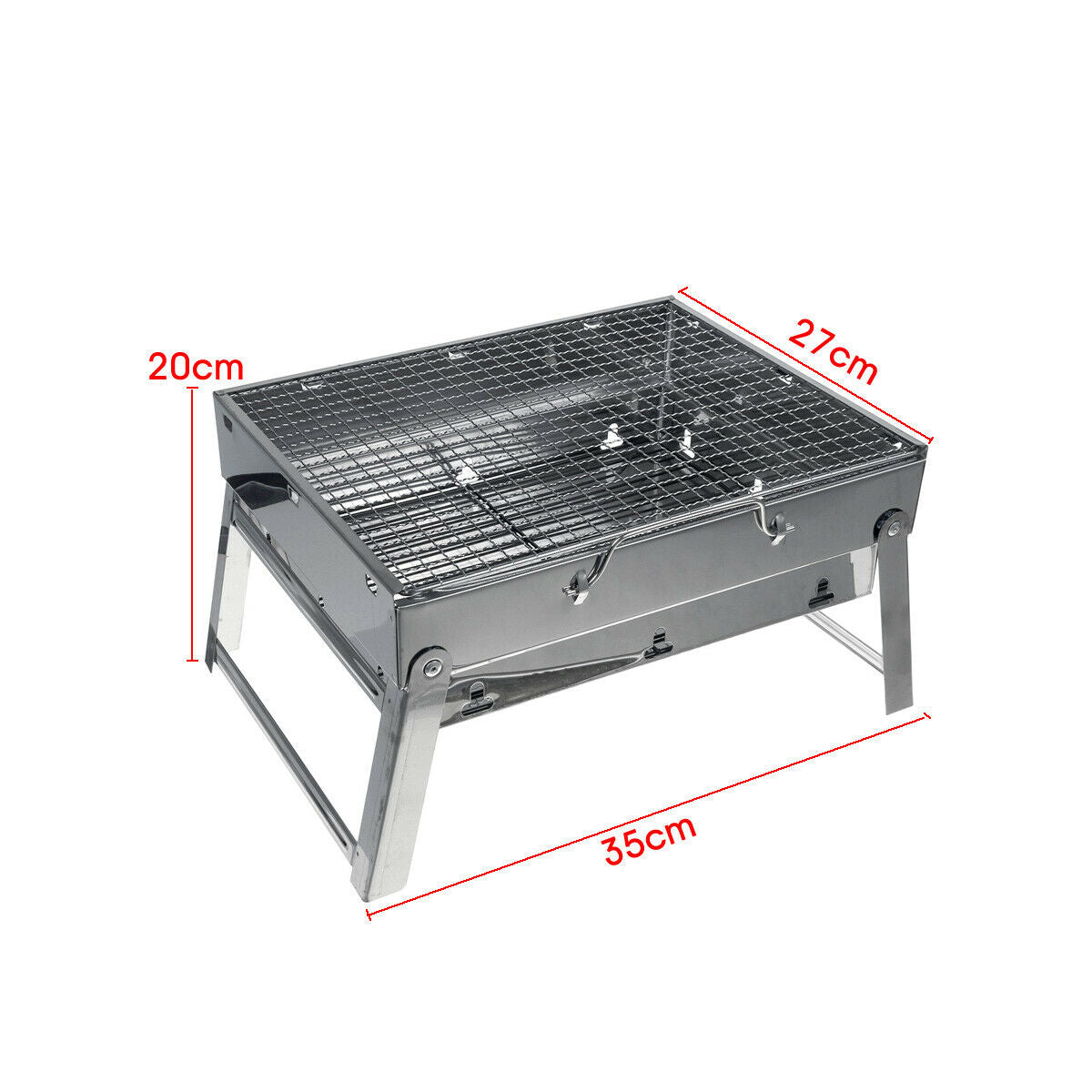 BBQ Tools: Portable Stainless Steel BBQ Charcoal Wood Outdoor Barbecue Grill Camping Picnic