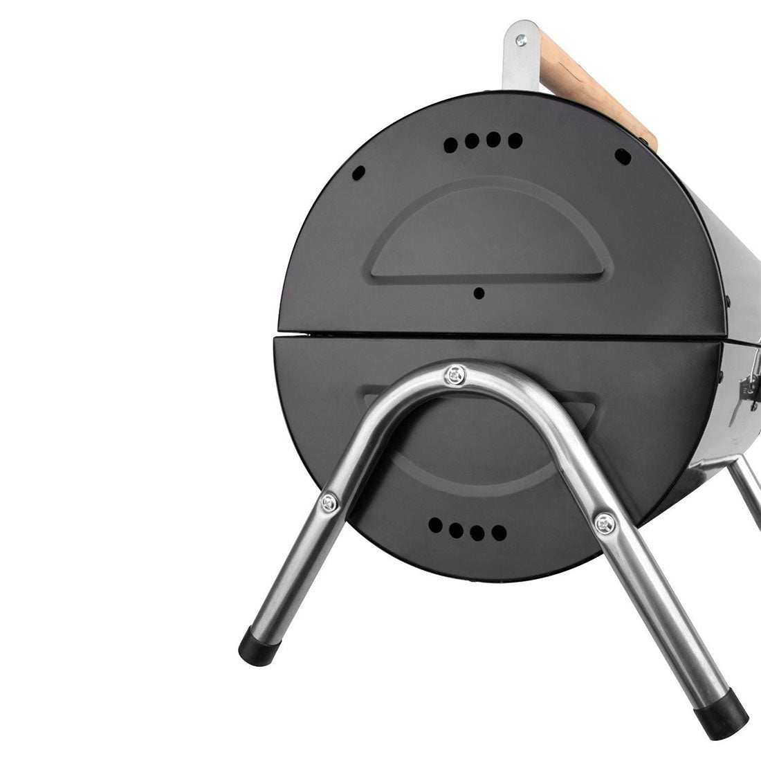 BBQ Tools: Stainless Steel BBQ Barrel Charcoal Smoker Portable Foldable Barbecue Camping Black