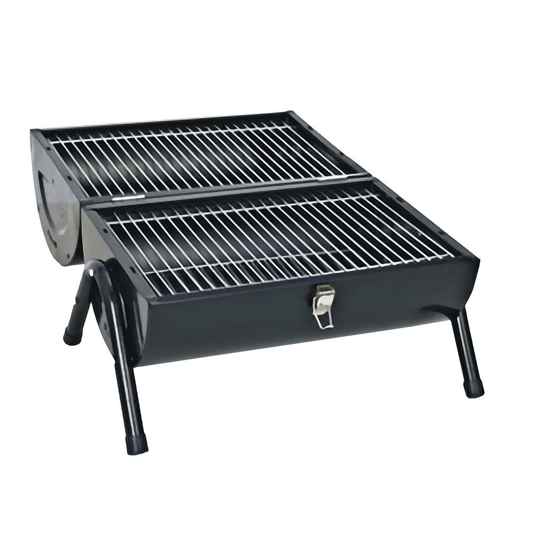 BBQ Tools: Stainless Steel BBQ Barrel Charcoal Smoker Portable Foldable Barbecue Camping Black