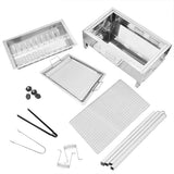BBQ Tools: Stainless Steel Portable Outdoor BBQ Barbecue Grill Set Charcoal Kebab Picnic Camping Sets Medium