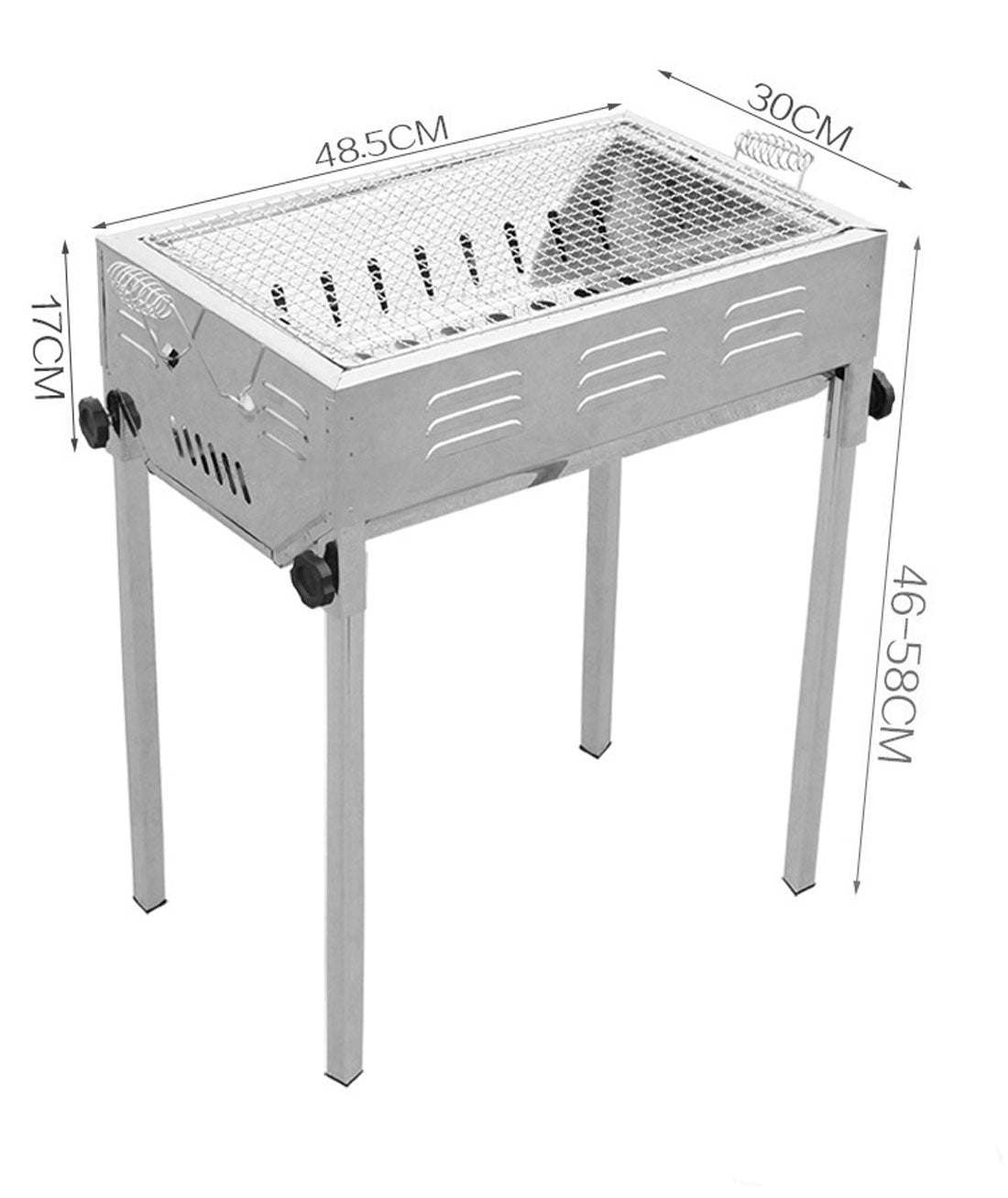 BBQ Tools: Stainless Steel Portable Outdoor BBQ Barbecue Grill Set Charcoal Kebab Picnic Camping Sets Medium