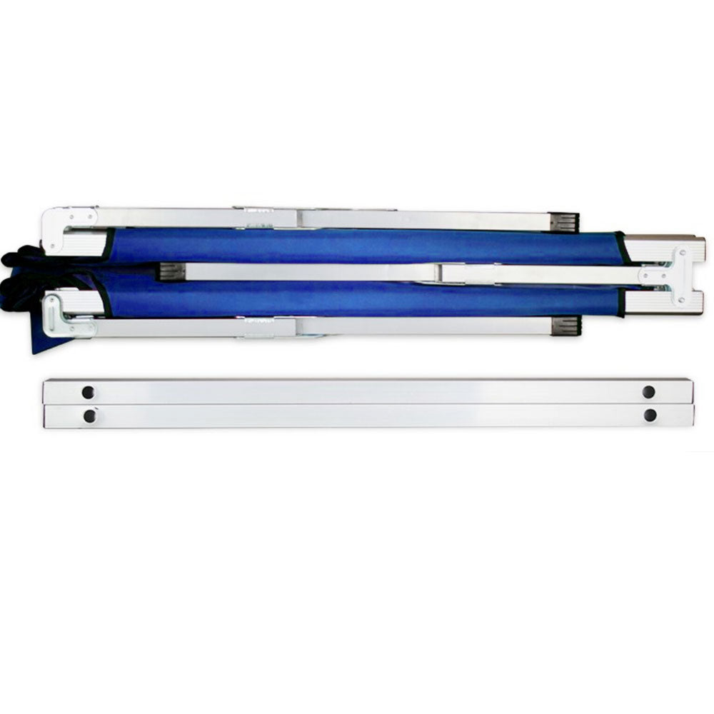 Camp Furniture: Camping Bed Folding Stretcher Light Weight w/ Carry Bag Camp Portable - blue