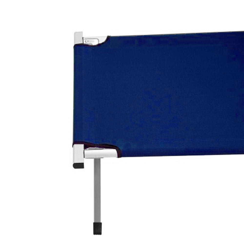 Camp Furniture: Camping Bed Folding Stretcher Light Weight w/ Carry Bag Camp Portable - blue