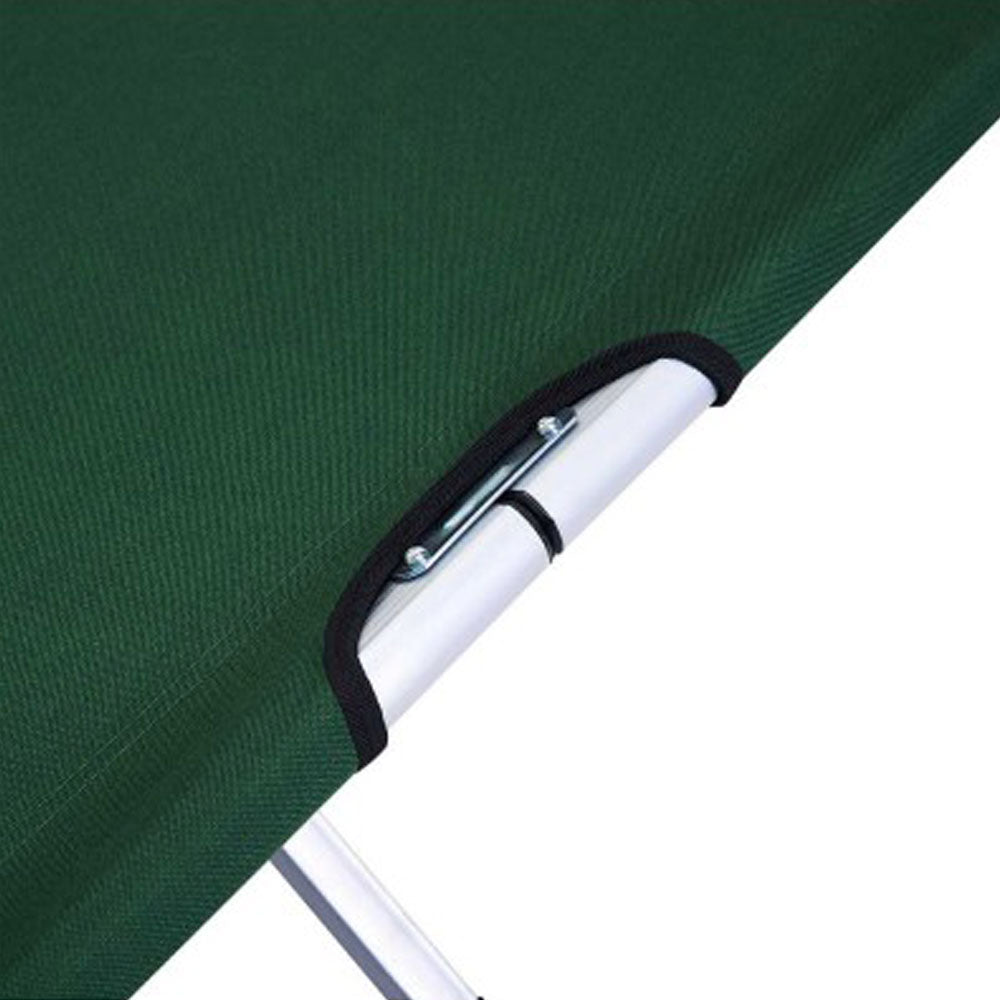 Camp Furniture: Camping Bed Folding Stretcher Light Weight w/ Carry Bag Camp Portable - green