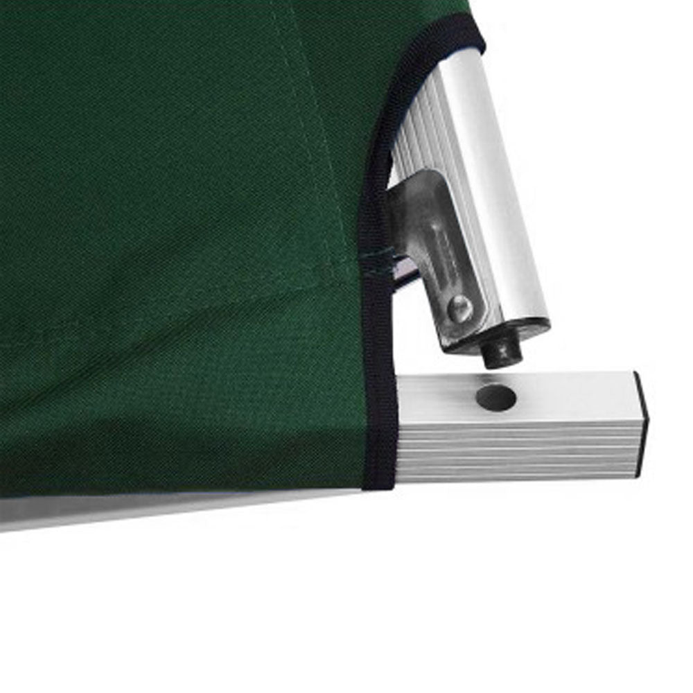 Camp Furniture: Camping Bed Folding Stretcher Light Weight w/ Carry Bag Camp Portable - green