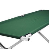 Camp Furniture: Camping Bed Folding Stretcher Light Weight w/ Carry Bag Camp Portable - green