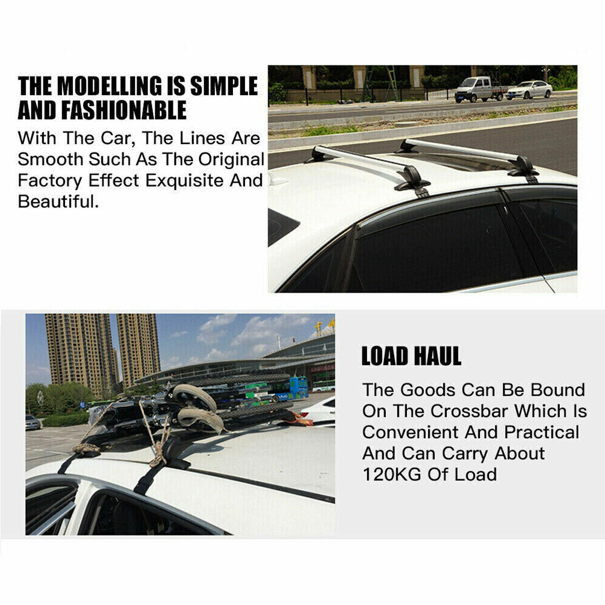 Awnings: 105cm Universal Car Roof Racks Carrier Adjustable Cross Bars Aluminium Alloy Lockable