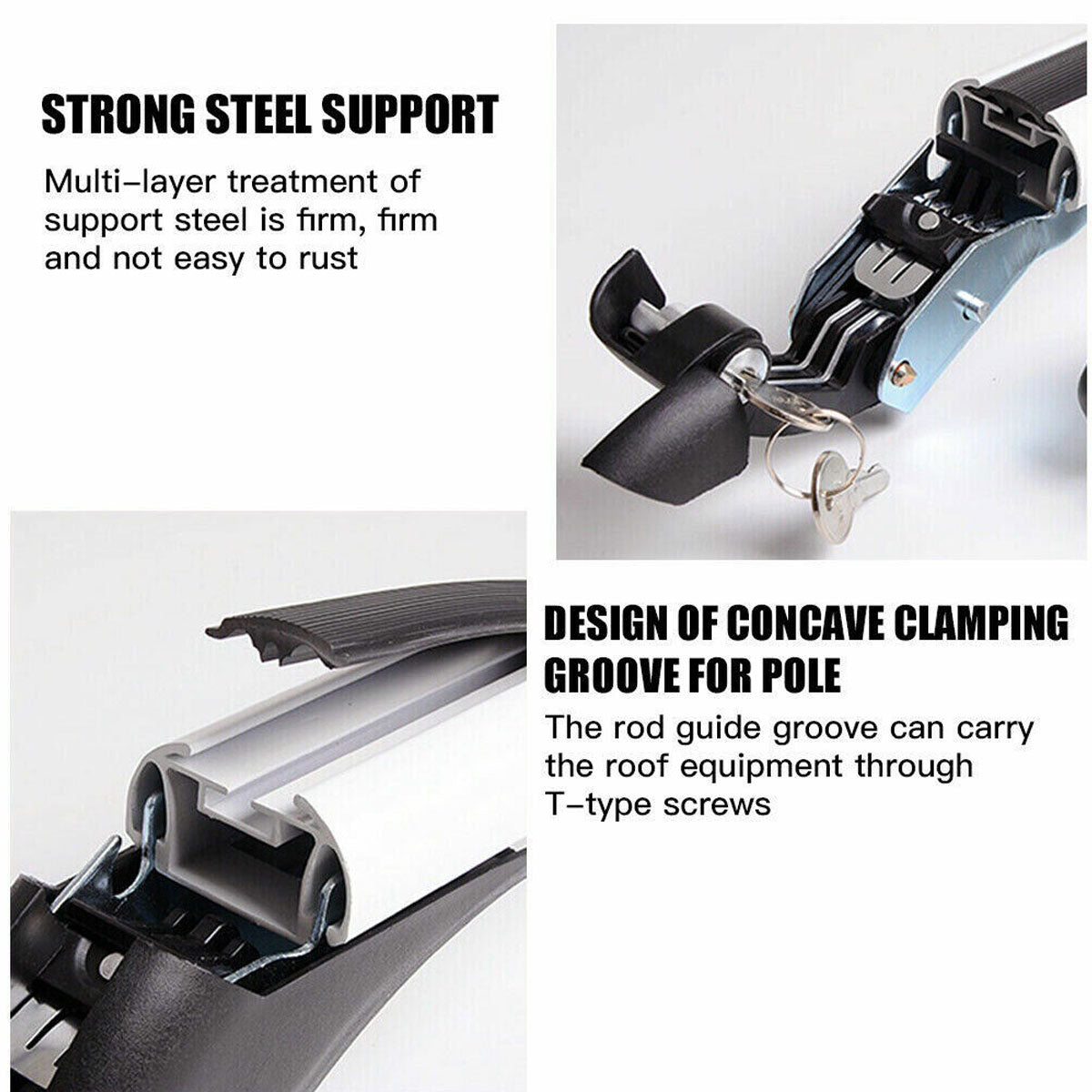 Awnings: 110cm Universal Car Roof Racks Carrier Adjustable Cross Bars Aluminium Alloy Lockable
