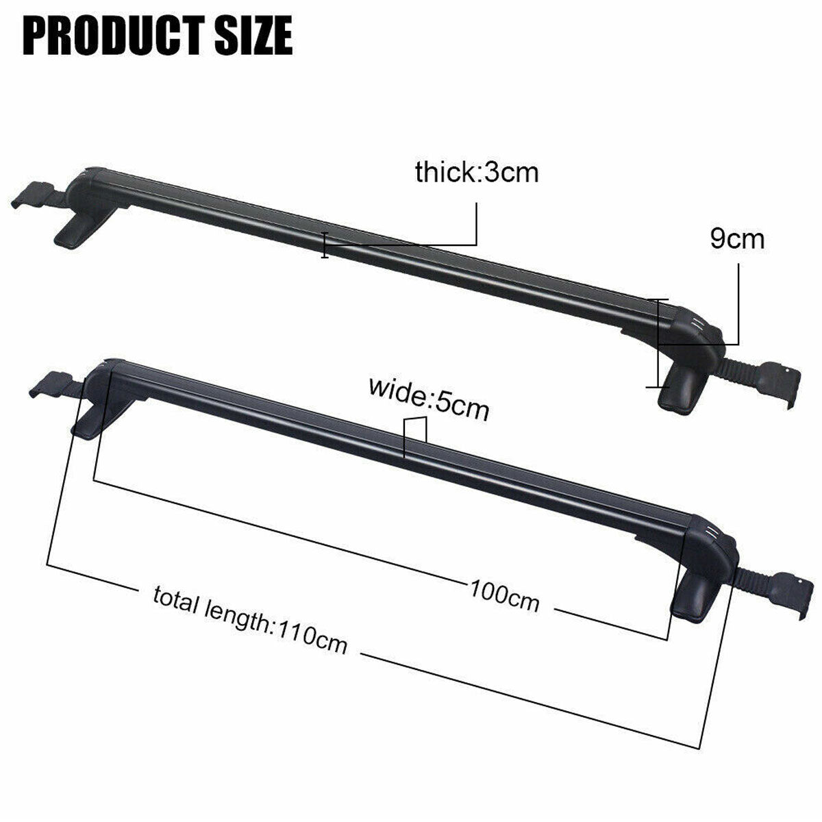 Awnings: 110cm Universal Car Roof Racks Carrier Adjustable Cross Bars Aluminium Alloy Lockable