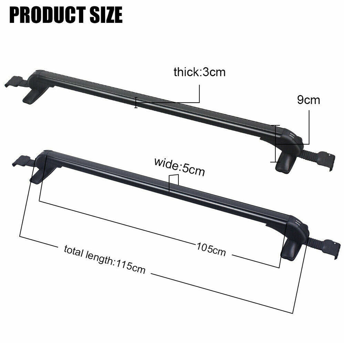 Cross Bar: 115cm Universal Car Roof Racks Carrier Adjustable Cross Bars Aluminium Alloy Lockable