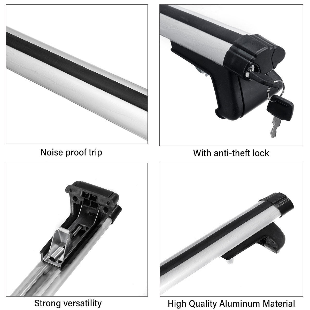 Cross Bar: 135CM Universal Adjustable Aluminum Alloy Car Roof Rack Cross Bars Carrier Lock