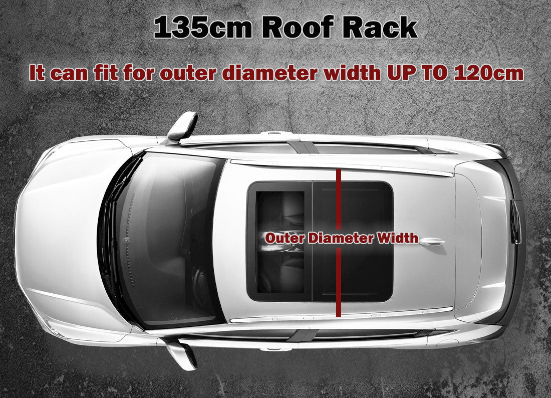 Cross Bar: 135CM Universal Adjustable Aluminum Alloy Car Roof Rack Cross Bars Carrier Lock