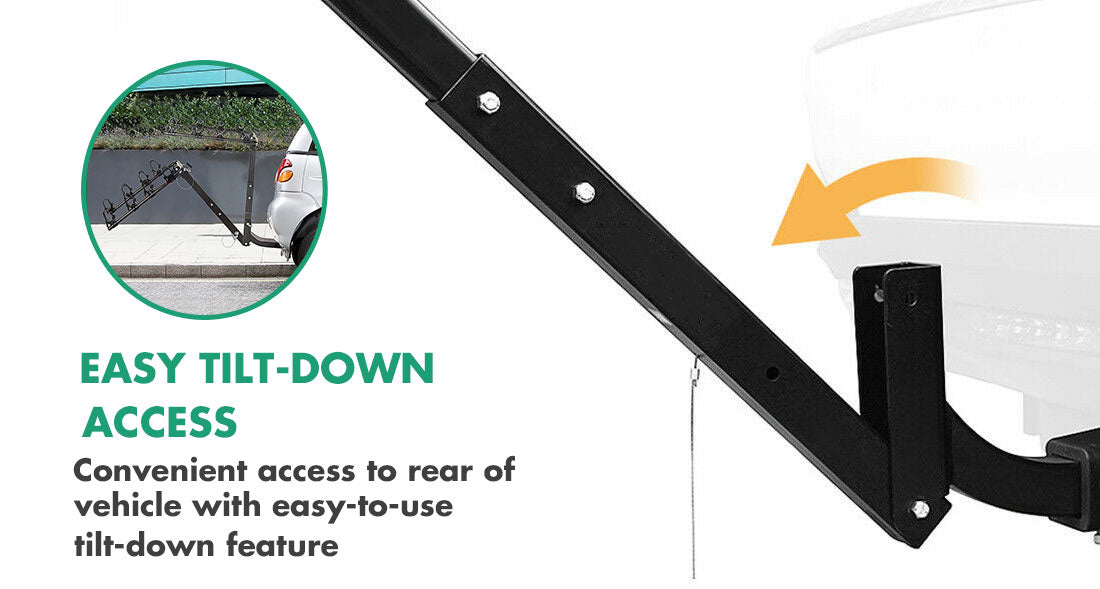 Bicycle Stands & Storage: 3 Bike Rack Bicycle Car Rear Carrier 2" Steel Foldable Steel Hitch Mount Towbar