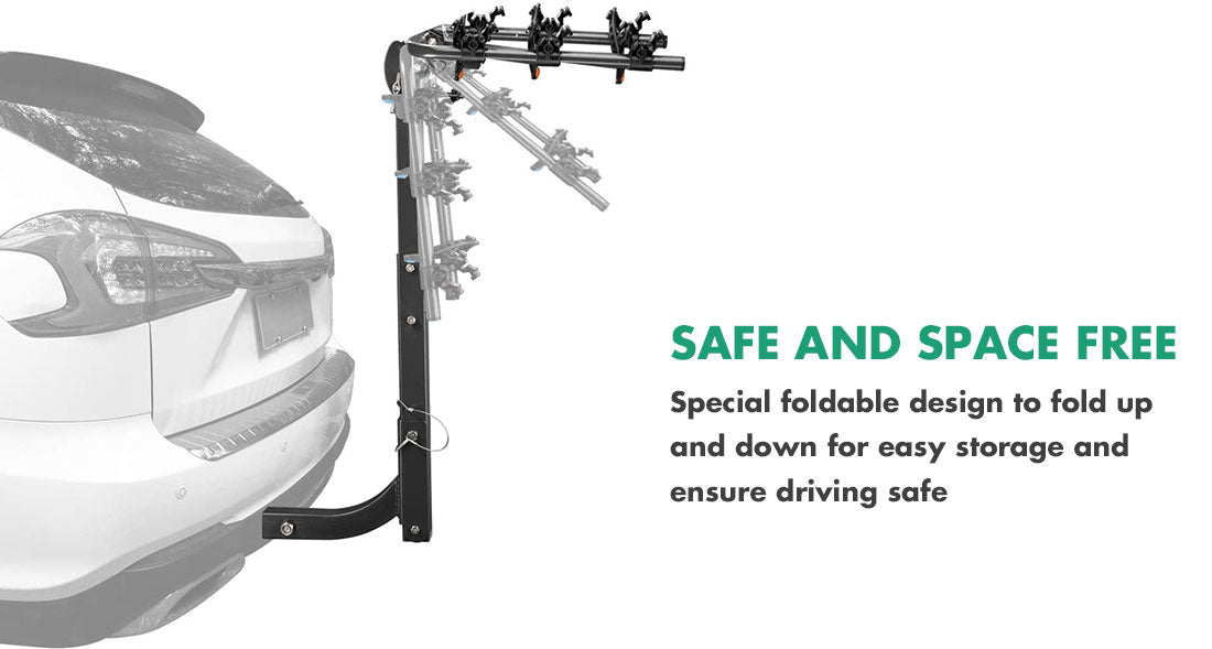 Bicycle Stands & Storage: 3 Bike Rack Bicycle Car Rear Carrier 2" Steel Foldable Steel Hitch Mount Towbar