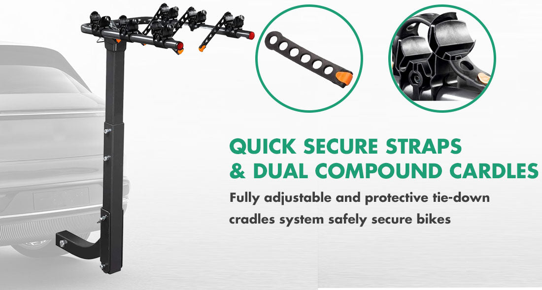 Bicycle Stands & Storage: 3 Bike Rack Bicycle Car Rear Carrier 2" Steel Foldable Steel Hitch Mount Towbar