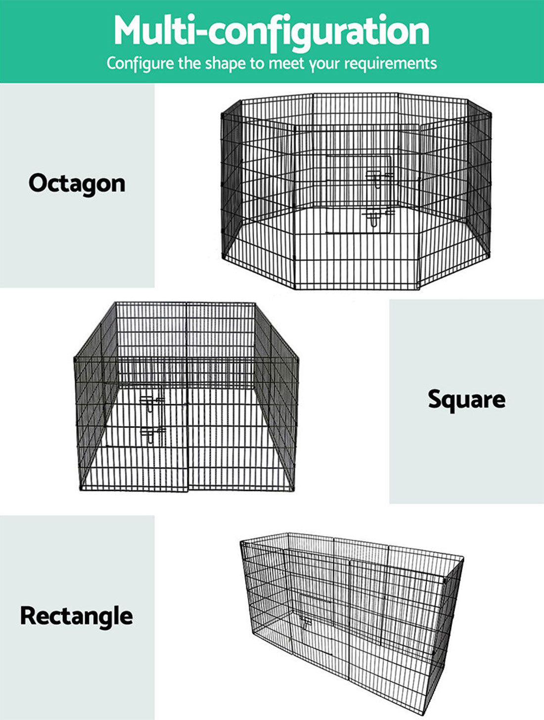 Dog Playpens & Gates: 24" 8 Panel Pet Dog Playpen Puppy Exercise Cage Enclosure Fence Play Pen