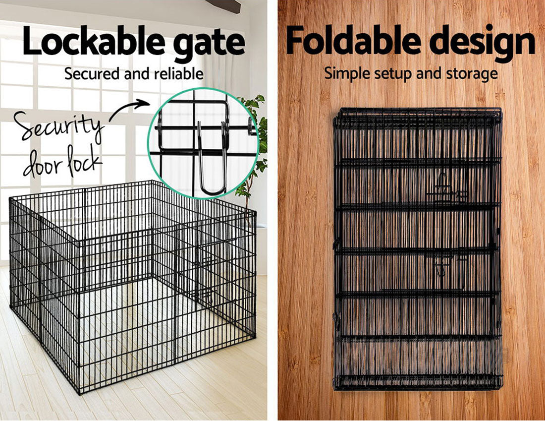Dog Playpens & Gates: 24" 8 Panel Pet Dog Playpen Puppy Exercise Cage Enclosure Fence Play Pen