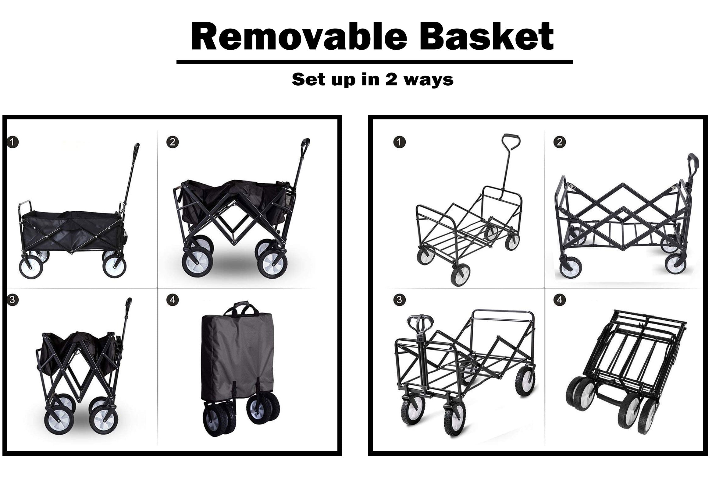 Camp Furniture: Foldable Collapsible Wagon Cart Garden Beach Outdoor Shopping Trolley Fishing Camping