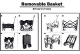 Camp Furniture: Foldable Collapsible Wagon Cart Garden Beach Outdoor Shopping Trolley Fishing Camping