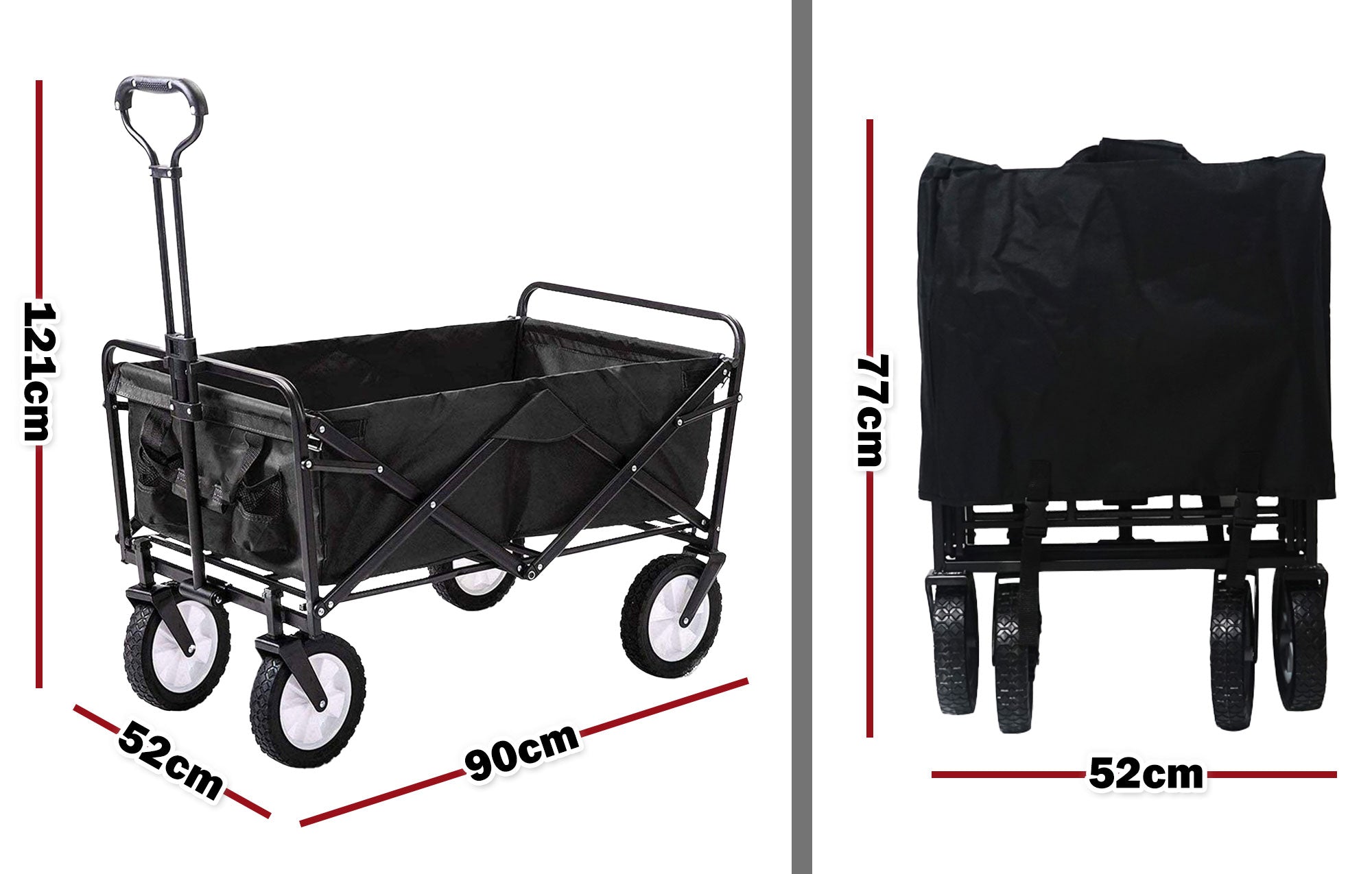 Camp Furniture: Foldable Collapsible Wagon Cart Garden Beach Outdoor Shopping Trolley Fishing Camping