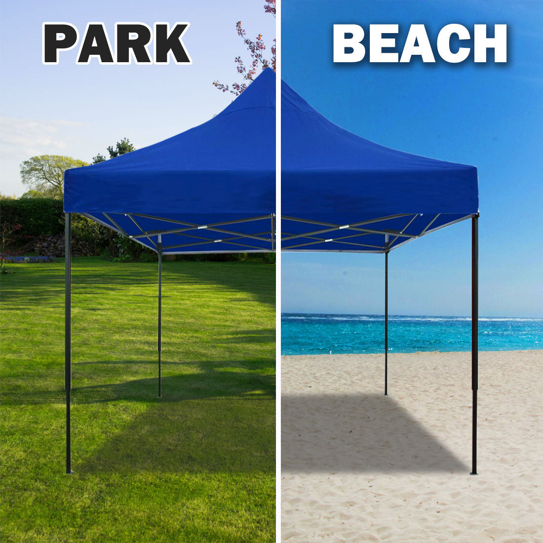 Canopies & Gazebos: 3x3m Pop Up Gazebo Outdoor Tent Folding Marquee Party Camping Market Canopy - blue