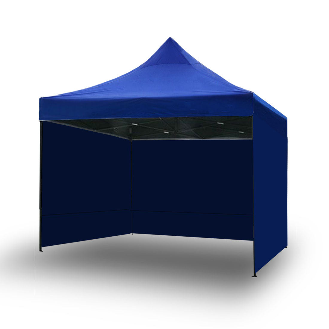 Canopies & Gazebos: 3x3m Pop Up Gazebo Outdoor Tent Folding Marquee Party Camping Market Canopy w/ Side Wall - blue