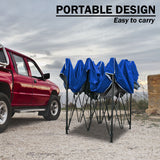 Canopies & Gazebos: 3x3m Pop Up Gazebo Outdoor Tent Folding Marquee Party Camping Market Canopy w/ Side Wall - blue