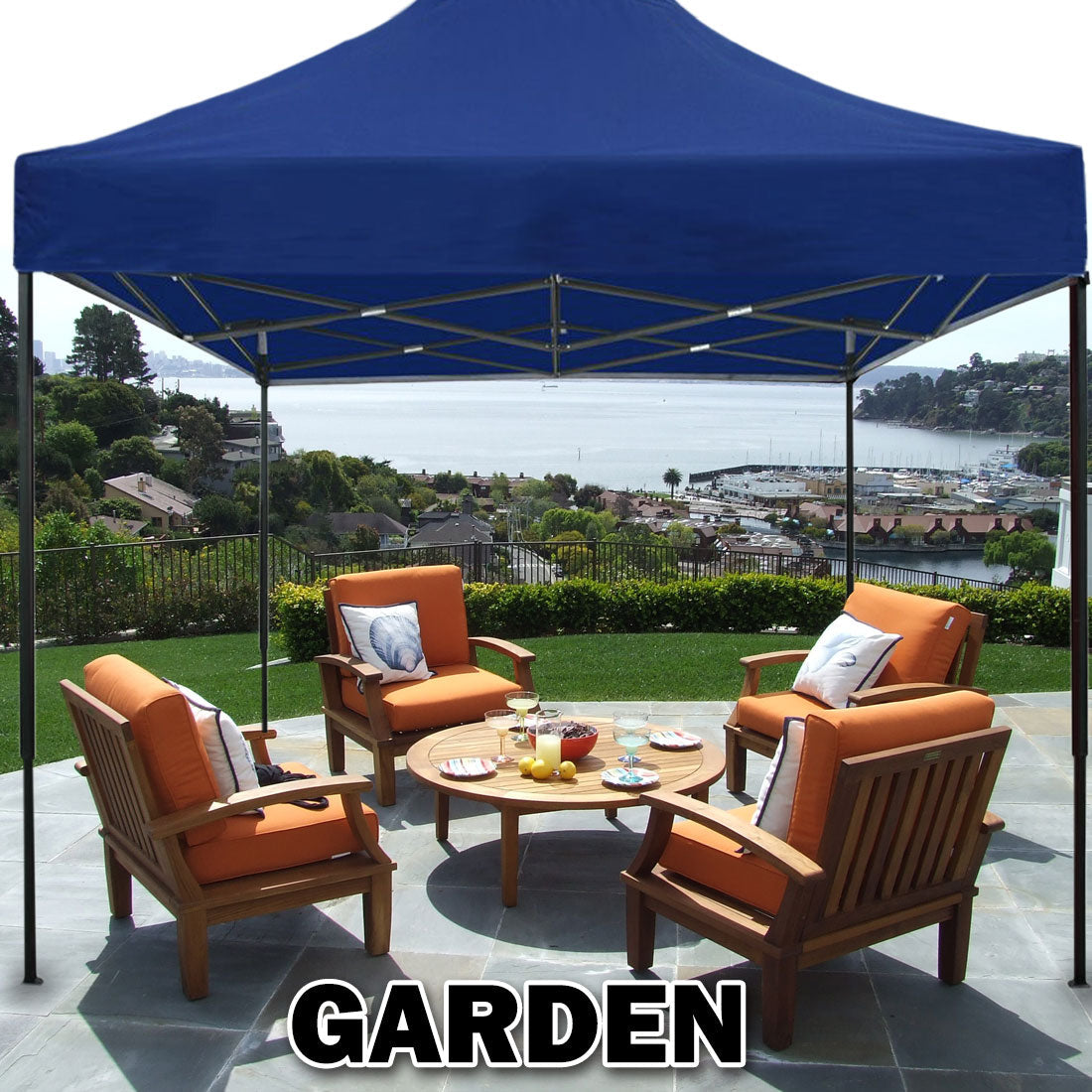 Canopies & Gazebos: 3x3m Pop Up Gazebo Outdoor Tent Folding Marquee Party Camping Market Canopy w/ Side Wall - blue