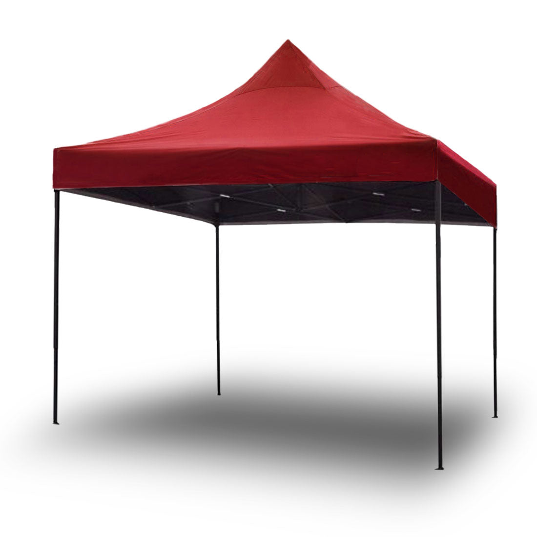 Canopies & Gazebos: 3x3m Pop Up Gazebo Outdoor Tent Folding Marquee Party Camping Market Canopy w/ Side Wall - red