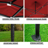 Canopies & Gazebos: 3x3m Pop Up Gazebo Outdoor Tent Folding Marquee Party Camping Market Canopy w/ Side Wall - red